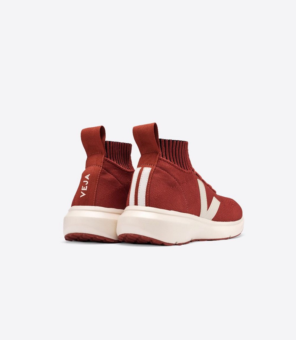 Veja Sneakers Mens - V-knit X Rick Owens Mid - Red - 3974NPVSE